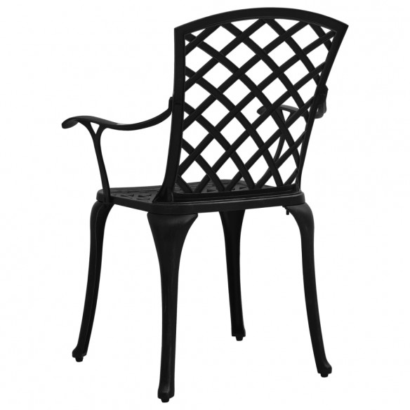 Chaises de jardin 2 pcs Aluminium coulé Noir