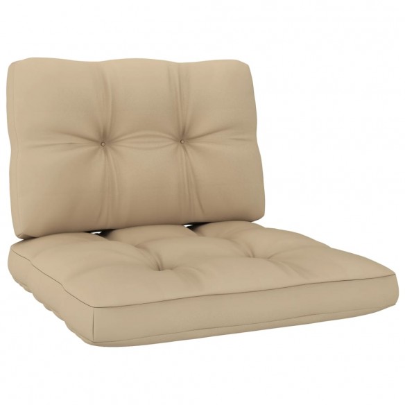 Chaise de jardin avec coussins beige Bois de pin imprégné