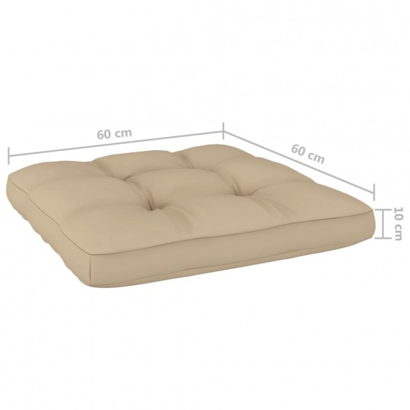 Chaise de jardin avec coussins beige Bois de pin imprégné