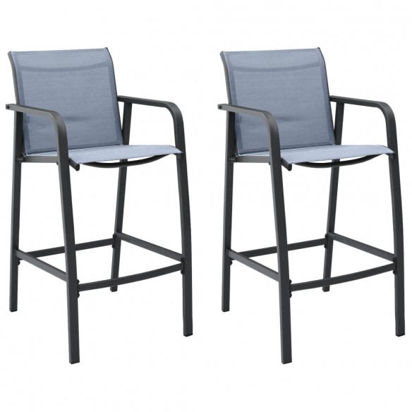 Chaises de bar de jardin 2 pcs Gris Txtilène