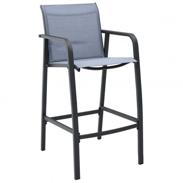 Chaises de bar de jardin 2 pcs Gris Txtilène