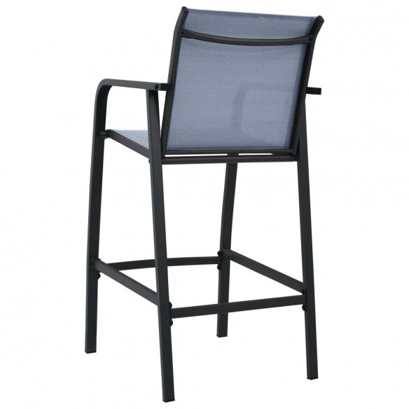 Chaises de bar de jardin 2 pcs Gris Txtilène