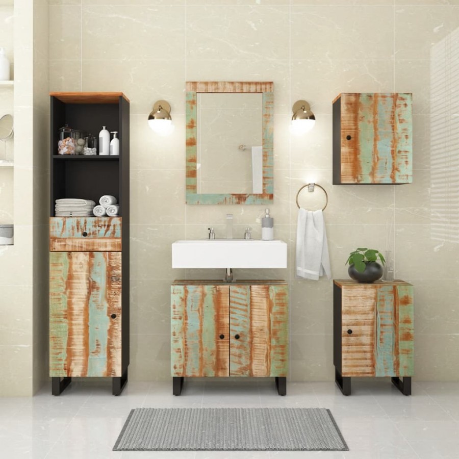 Ensemble de meubles de salle de bain 5 pcs bois massif récupéré