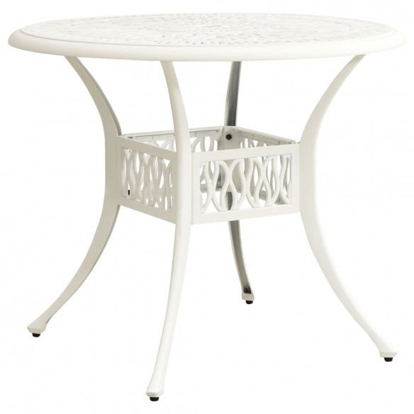 Table de jardin Blanc 90x90x74 cm Aluminium coulé