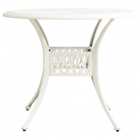 Table de jardin Blanc 90x90x74 cm Aluminium coulé