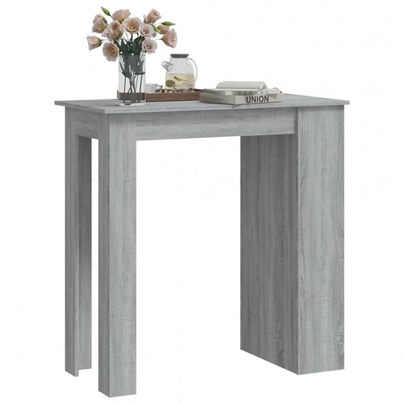 Table de bar avec rangement Sonoma gris 102x50x103,5 cm