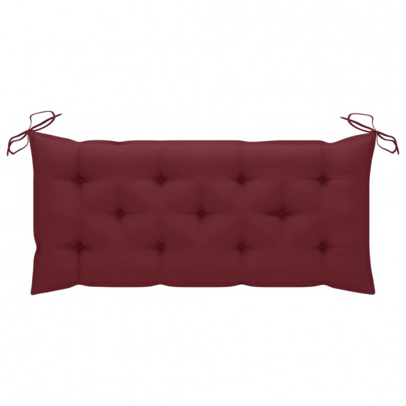 Banc de jardin 2 places avec coussin 120 cm Gris Eucalyptus