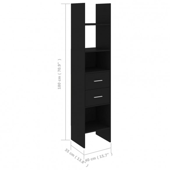 Ensemble de bibliothèque 4 pcs Noir Aggloméré