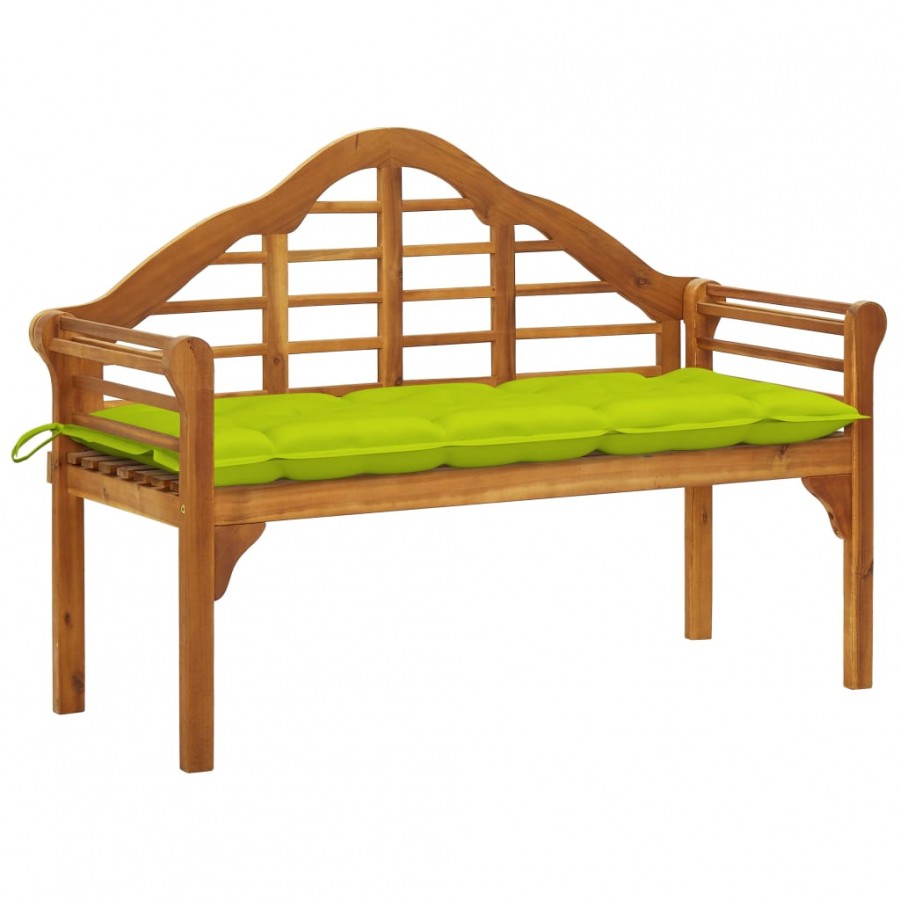 Banc de jardin avec coussin 135 cm Bois d'acacia massif