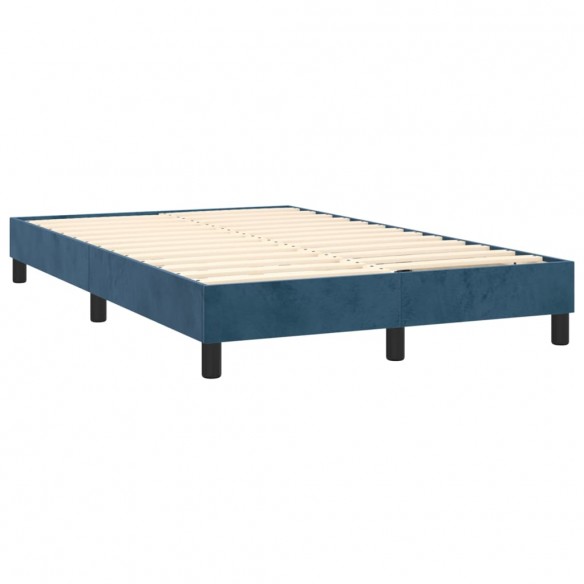 Cadre de lit et matelas Bleu foncé 120x200cm Velours