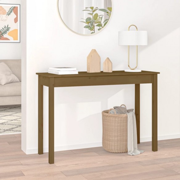 Table console Marron miel 110x40x75 cm Bois massif de pin