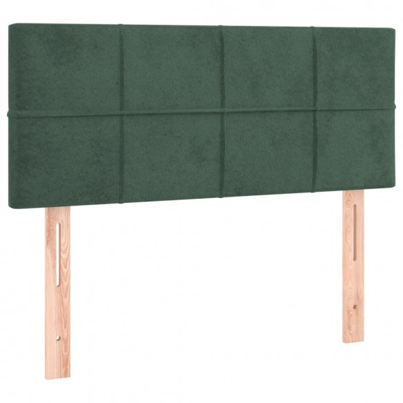 Cadre de lit et matelas Vert foncé 120x200cm Velours