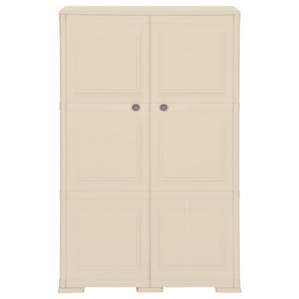 Armoire plastique 79x43x125 cm design de bois blanc angora