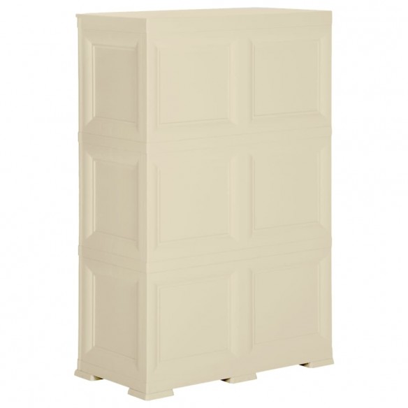 Armoire plastique 79x43x125 cm design de bois blanc angora