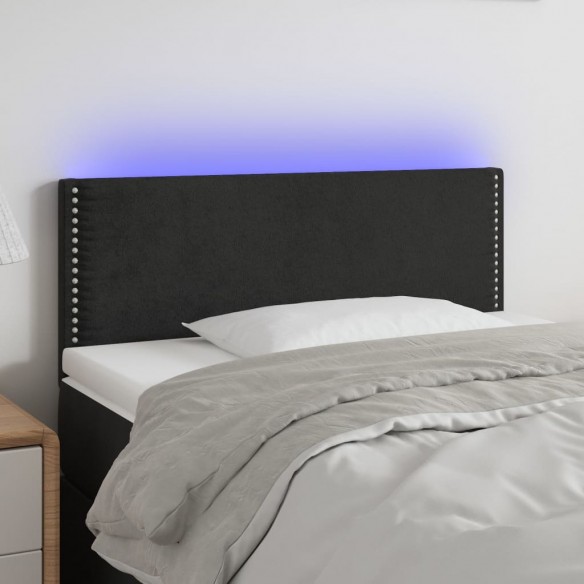Tête de lit à LED Noir 80x5x78/88 cm Velours
