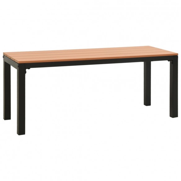 Banc de jardin 110 cm acier et WPC marron et noir