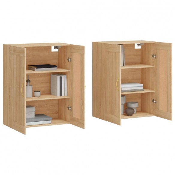 Armoires murales 2 pcs chêne sonoma bois d'ingénierie