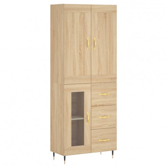 Buffet haut Chêne sonoma 69,5x34x180 cm Bois d'ingénierie