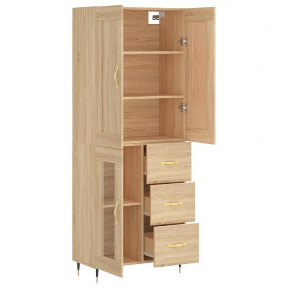 Buffet haut Chêne sonoma 69,5x34x180 cm Bois d'ingénierie