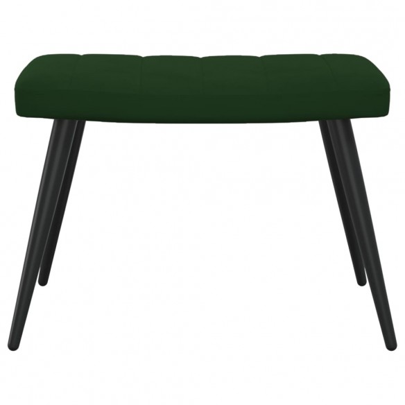 Chaise de relaxation avec repose-pied Vert foncé Velours