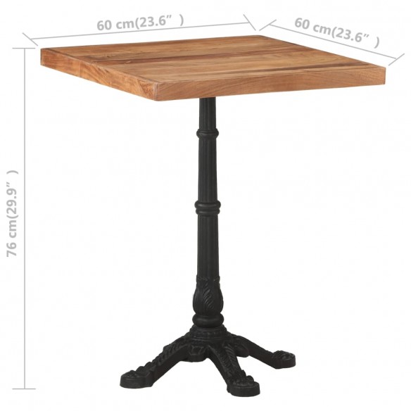 Table de bistro 60x60x76 cm Bois d'acacia massif