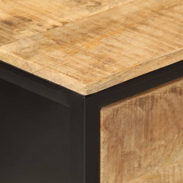 Table console 100x35x76 cm bois massif de manguier et fer