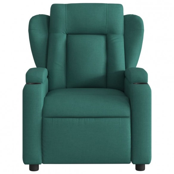 Fauteuil de massage inclinable électrique Vert foncé Tissu