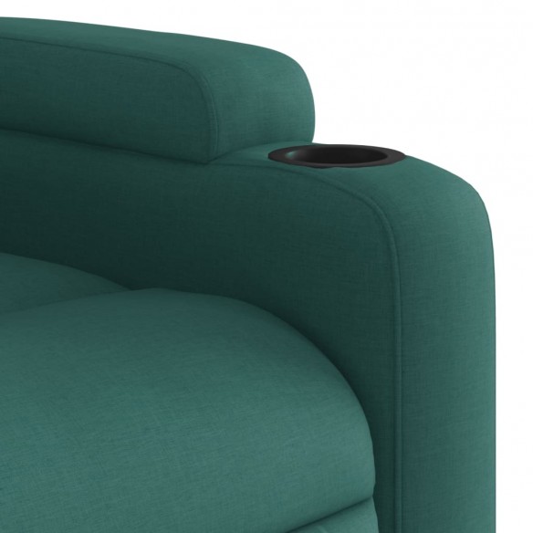 Fauteuil de massage inclinable électrique Vert foncé Tissu