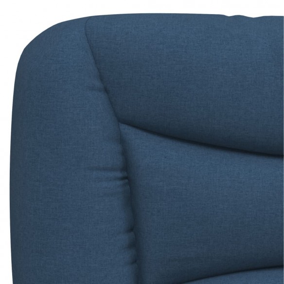 Cadre de lit avec tête de lit Bleu 90x200 cm Tissu