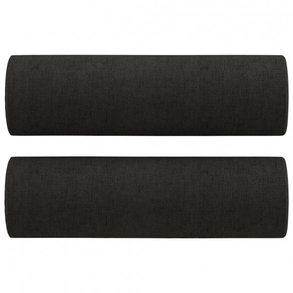 Ensemble de canapés 3 pcs avec coussins noir tissu