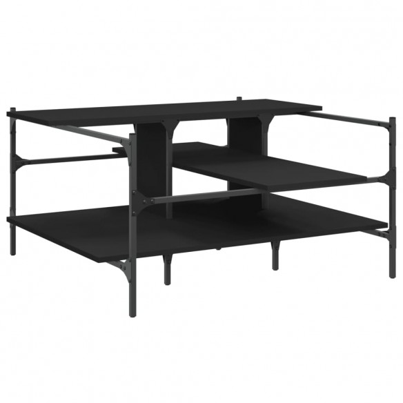 Table basse noir 100x100x48,5 cm bois d'ingénierie