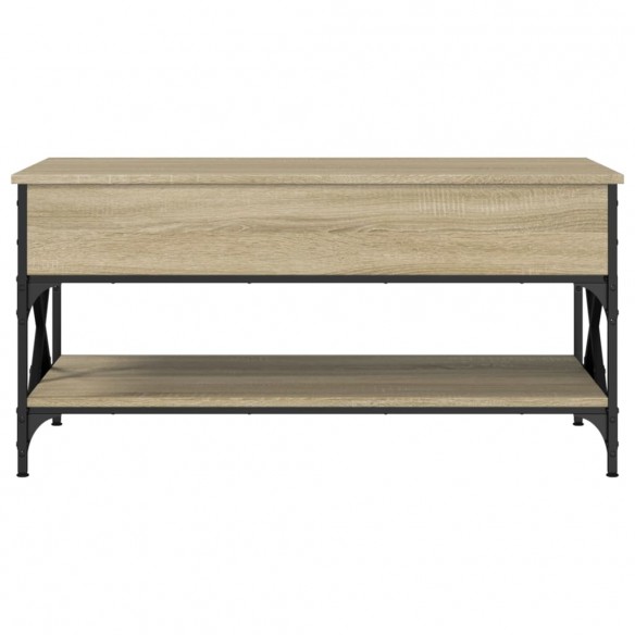 Table basse chêne sonoma 100x50x50cm bois d'ingénierie et métal