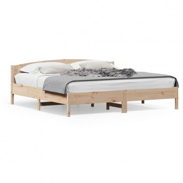 Cadre de lit avec tête de lit 200x200 cm Bois de pin massif