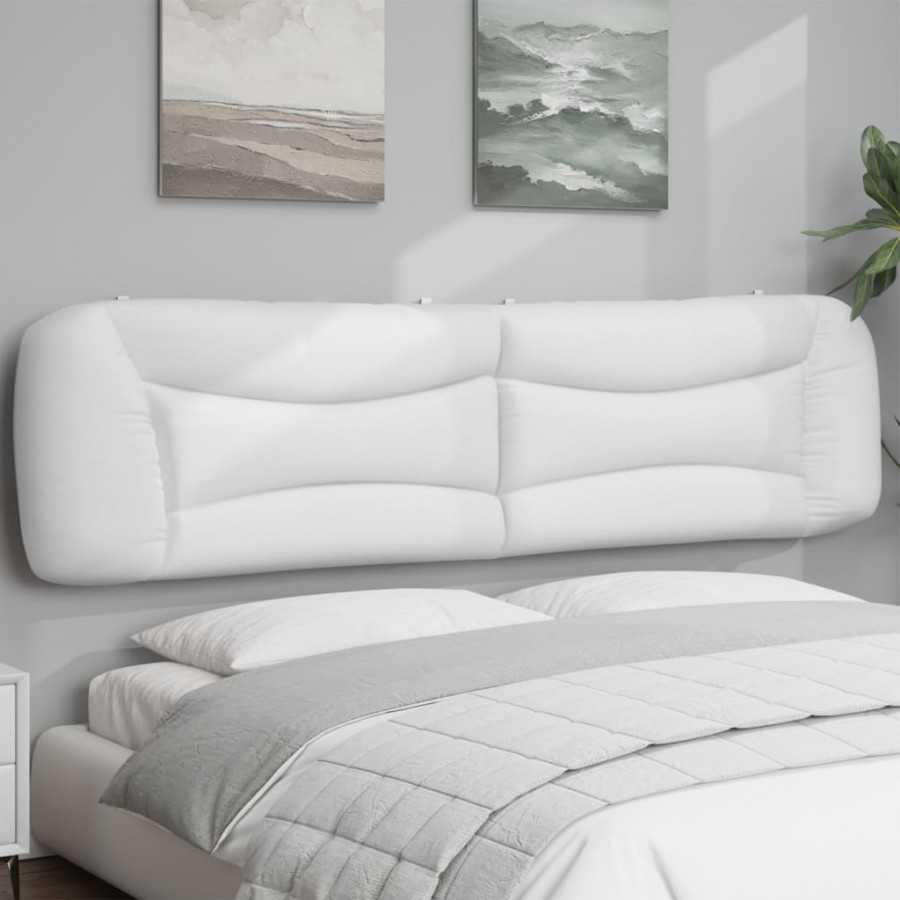 Coussin de tête de lit blanc 200 cm similicuir