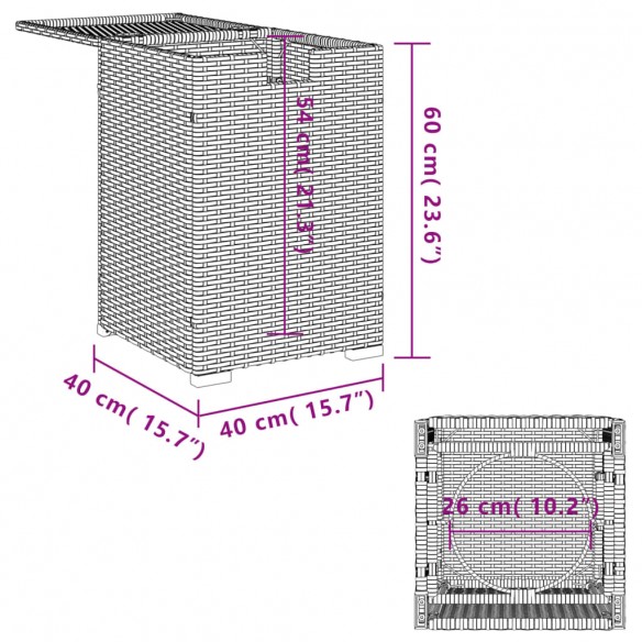 Table de couverture de bouteille de propane gris 40x40x60 cm