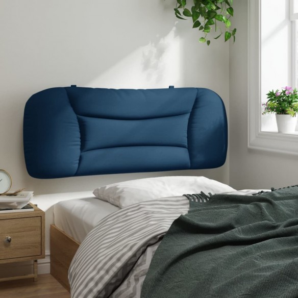 Coussin de tête de lit bleu 100 cm tissu