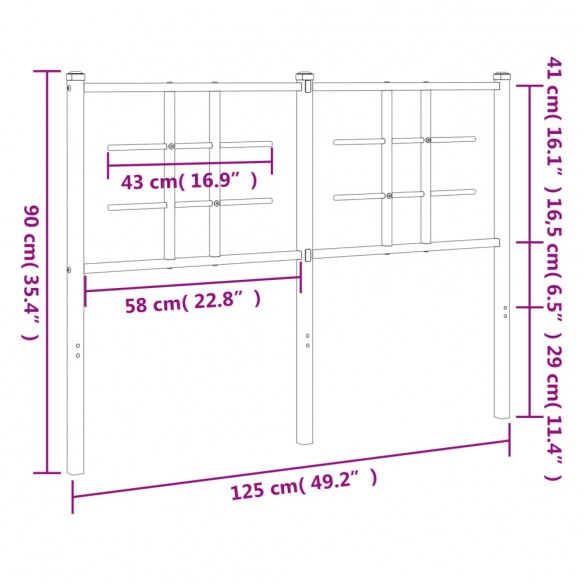 Tête de lit métal blanc 120 cm