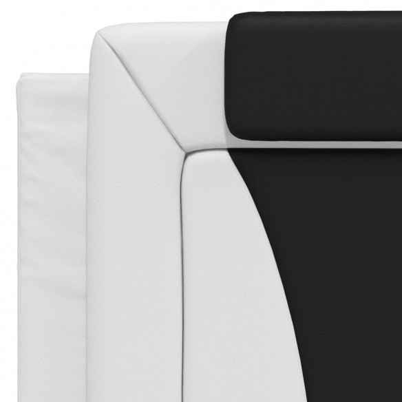 Coussin de tête de lit noir et blanc 100 cm similicuir