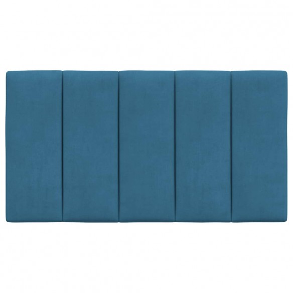 Coussin de tête de lit bleu 90 cm velours