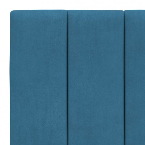 Coussin de tête de lit bleu 90 cm velours