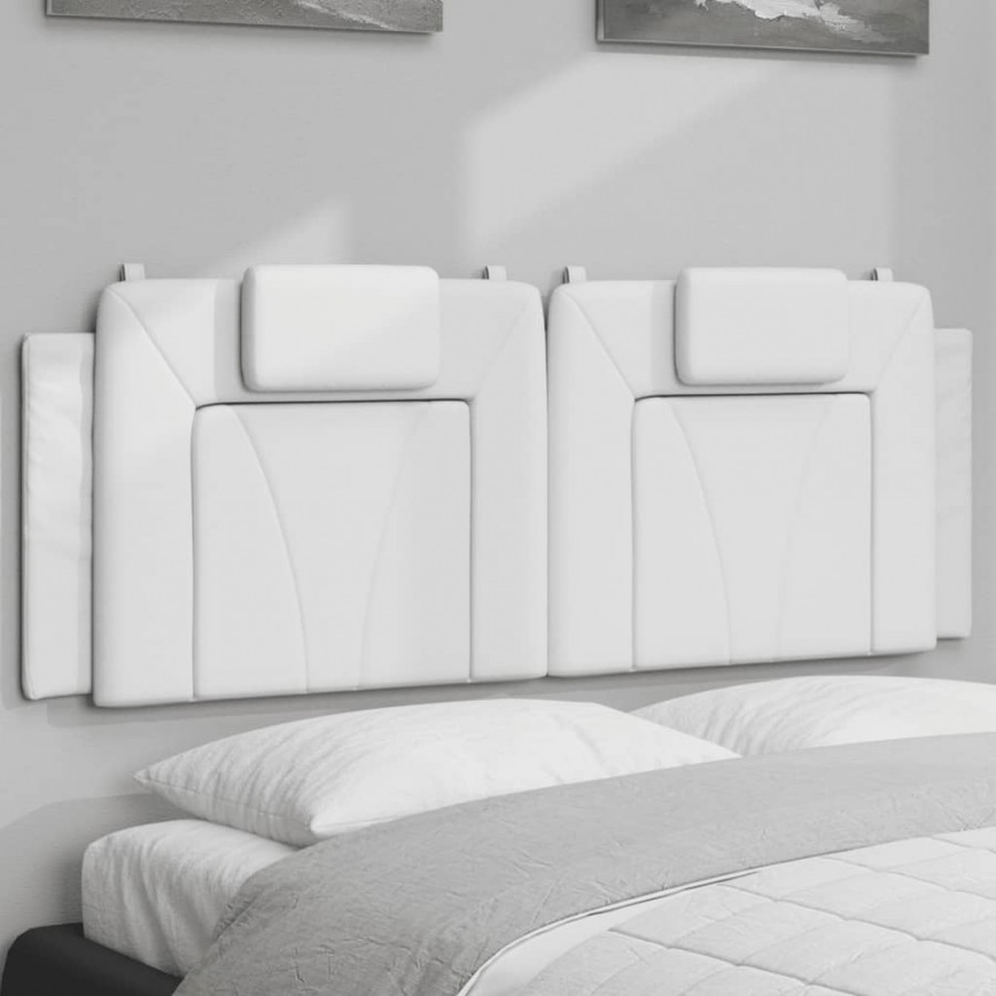 Coussin de tête de lit blanc 120 cm similicuir