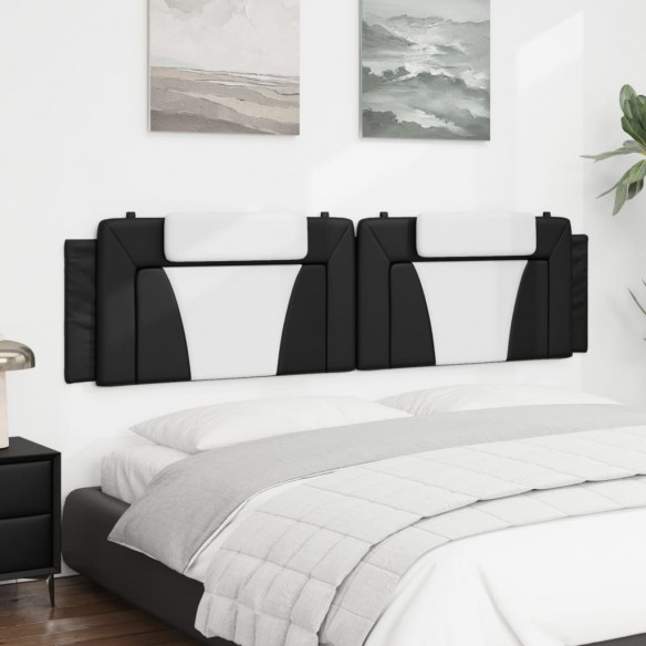 Coussin de tête de lit noir et blanc 200 cm similicuir