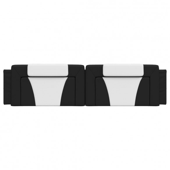 Coussin de tête de lit noir et blanc 200 cm similicuir
