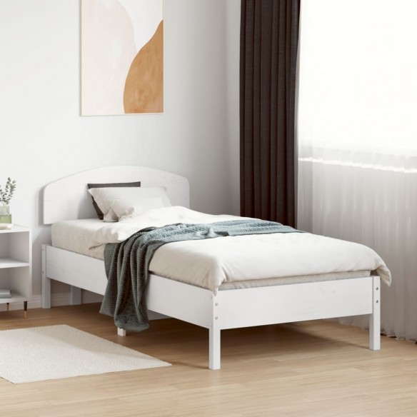 Tête de lit blanc 90 cm bois massif de pin