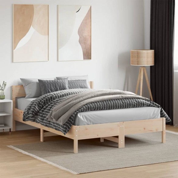 Cadre de lit avec tête de lit 140x190 cm bois de pin massif