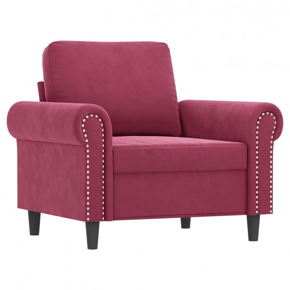 Fauteuil Rouge bordeaux 60 cm Velours