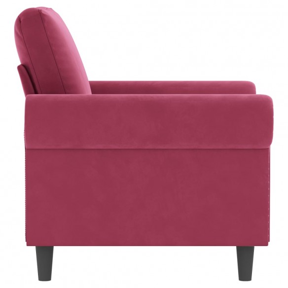 Fauteuil Rouge bordeaux 60 cm Velours