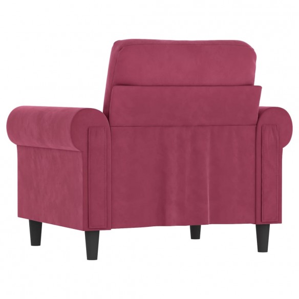 Fauteuil Rouge bordeaux 60 cm Velours