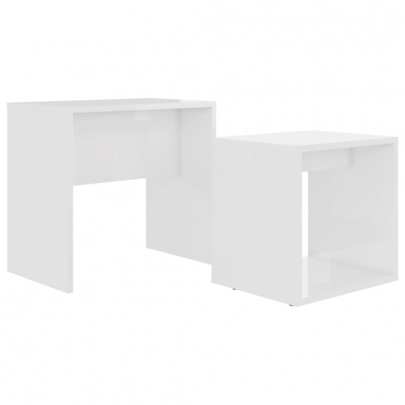 Ensemble de tables basses Blanc brillant 48x30x45 cm Aggloméré