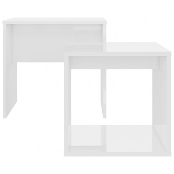 Ensemble de tables basses Blanc brillant 48x30x45 cm Aggloméré